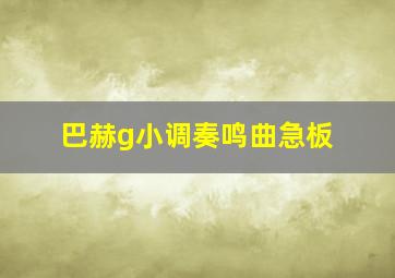 巴赫g小调奏鸣曲急板