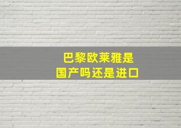 巴黎欧莱雅是国产吗还是进口