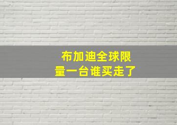 布加迪全球限量一台谁买走了