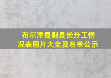 布尔津县副县长分工情况表图片大全及名单公示