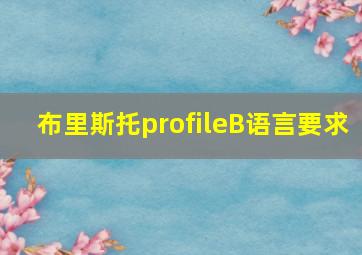 布里斯托profileB语言要求