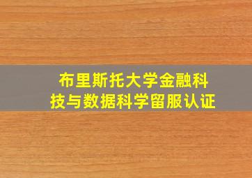 布里斯托大学金融科技与数据科学留服认证