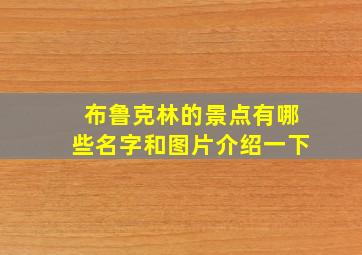 布鲁克林的景点有哪些名字和图片介绍一下