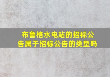 布鲁格水电站的招标公告属于招标公告的类型吗