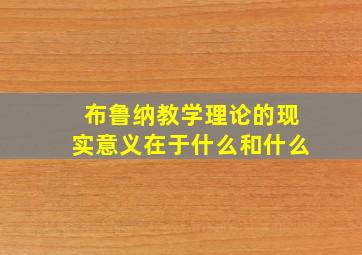 布鲁纳教学理论的现实意义在于什么和什么