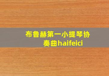 布鲁赫第一小提琴协奏曲haifeici