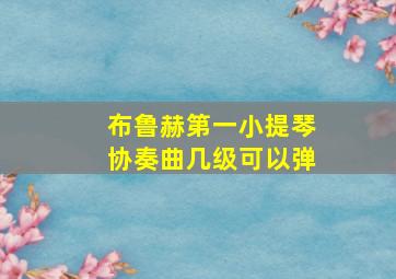 布鲁赫第一小提琴协奏曲几级可以弹