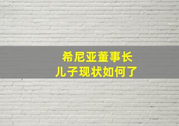 希尼亚董事长儿子现状如何了