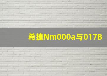 希捷Nm000a与017B