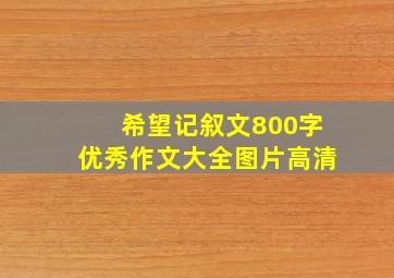 希望记叙文800字优秀作文大全图片高清