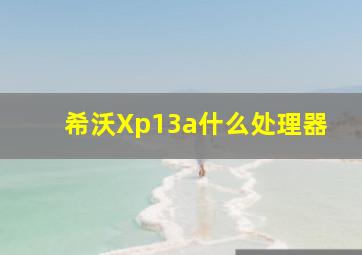 希沃Xp13a什么处理器