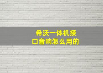 希沃一体机接口音响怎么用的