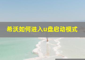 希沃如何进入u盘启动模式