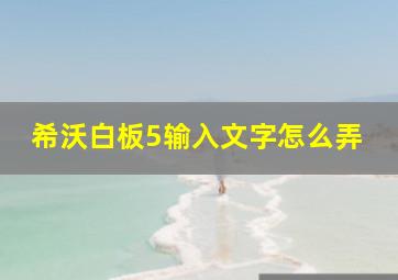 希沃白板5输入文字怎么弄