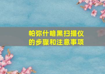 帕弥什暗黑扫描仪的步骤和注意事项