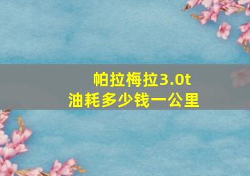 帕拉梅拉3.0t油耗多少钱一公里