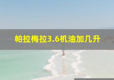 帕拉梅拉3.6机油加几升