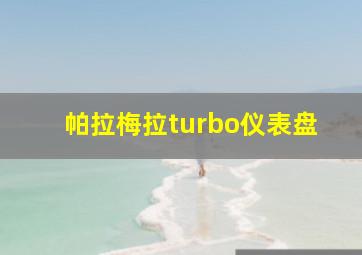 帕拉梅拉turbo仪表盘