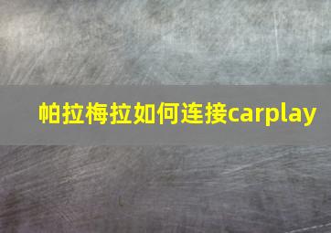 帕拉梅拉如何连接carplay