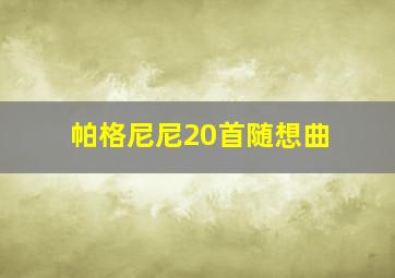 帕格尼尼20首随想曲