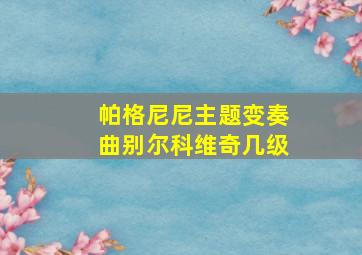 帕格尼尼主题变奏曲别尔科维奇几级