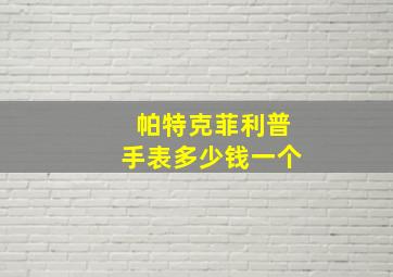 帕特克菲利普手表多少钱一个