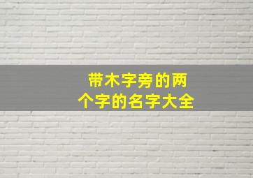 带木字旁的两个字的名字大全