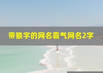 带狼字的网名霸气网名2字