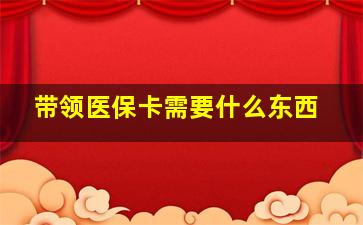 带领医保卡需要什么东西