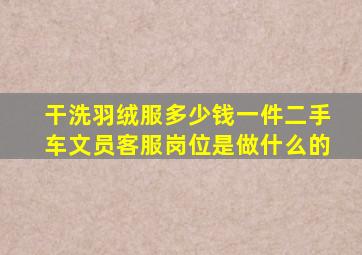 干洗羽绒服多少钱一件二手车文员客服岗位是做什么的