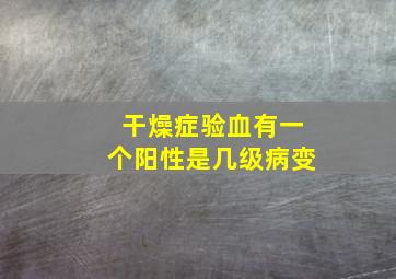 干燥症验血有一个阳性是几级病变