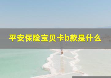 平安保险宝贝卡b款是什么