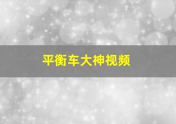 平衡车大神视频