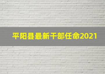 平阳县最新干部任命2021