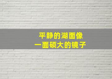 平静的湖面像一面硕大的镜子