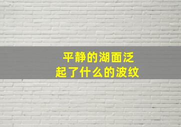 平静的湖面泛起了什么的波纹