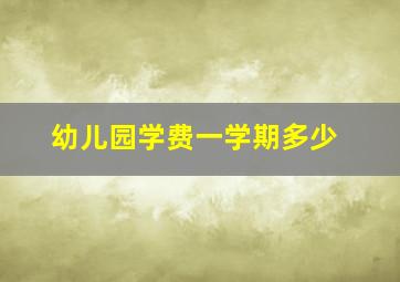 幼儿园学费一学期多少