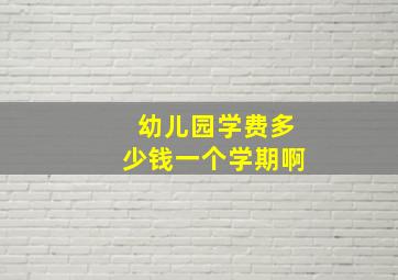 幼儿园学费多少钱一个学期啊