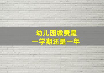 幼儿园缴费是一学期还是一年