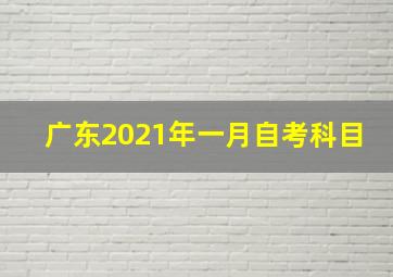 广东2021年一月自考科目