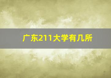 广东211大学有几所