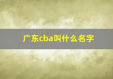 广东cba叫什么名字