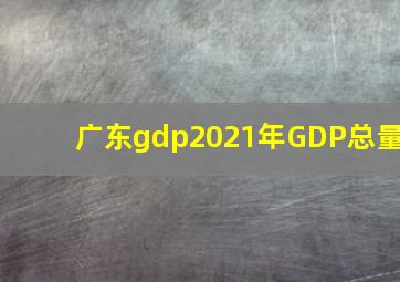 广东gdp2021年GDP总量