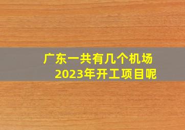 广东一共有几个机场2023年开工项目呢