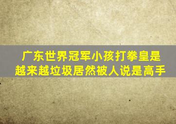 广东世界冠军小孩打拳皇是越来越垃圾居然被人说是高手