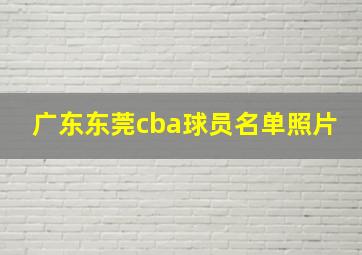 广东东莞cba球员名单照片