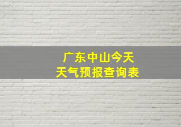 广东中山今天天气预报查询表