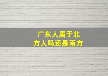 广东人属于北方人吗还是南方