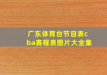 广东体育台节目表cba赛程表图片大全集