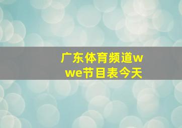 广东体育频道wwe节目表今天